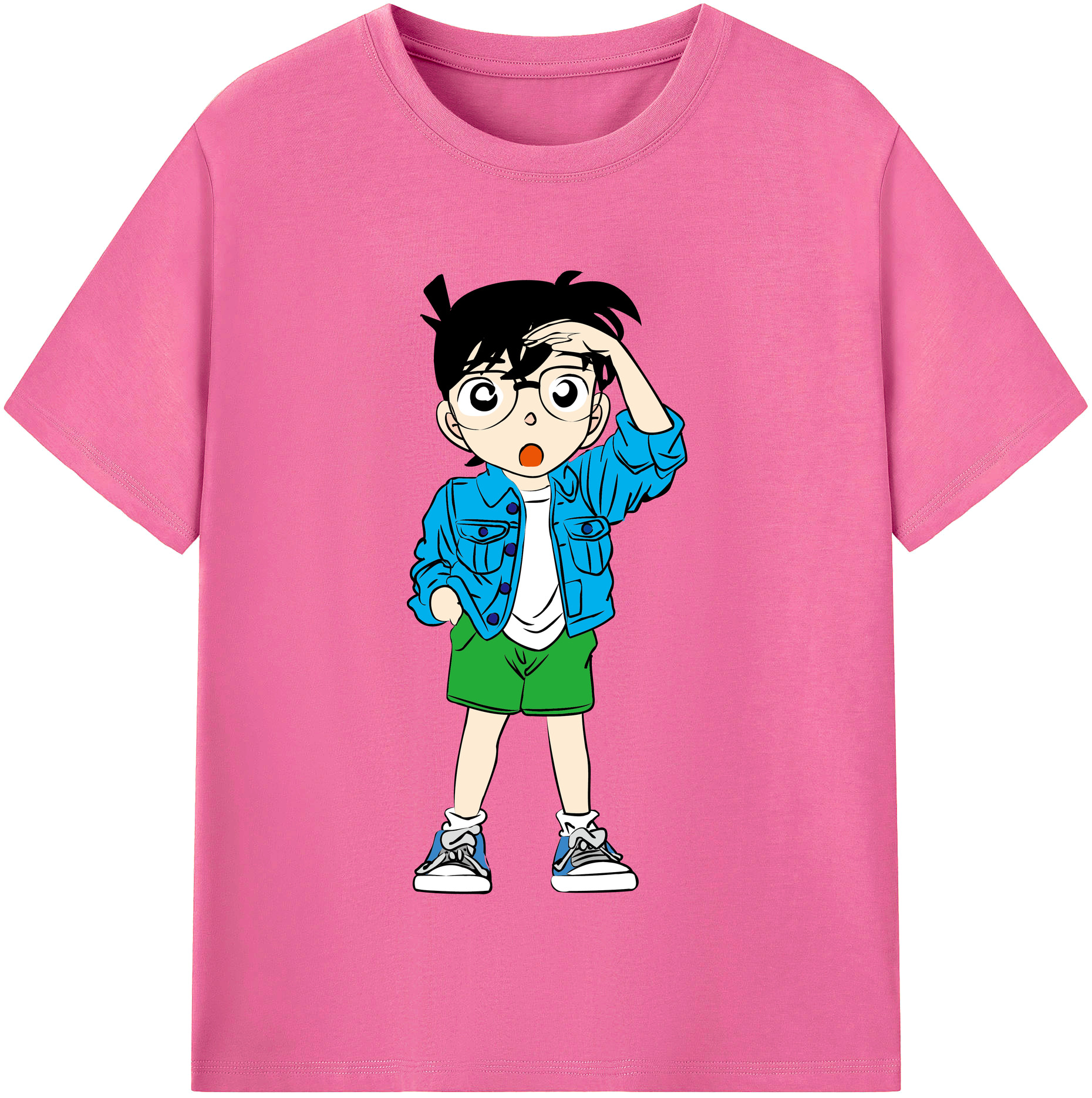（画像用） 名探偵コナン 江戸川 コナン Detective Conan Conan Edogawa レディースカジュアルプリントTシャツ（綿100％）